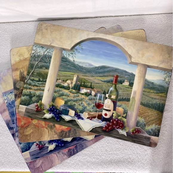 Vintage Vineyard View Placemats x4 - Picture 1 of 16